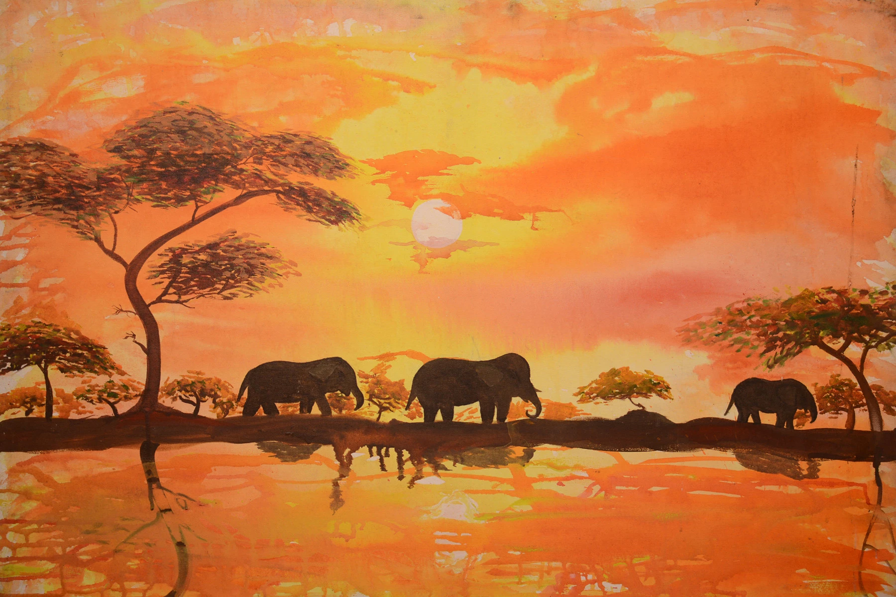 Golden Savannah Reflections
